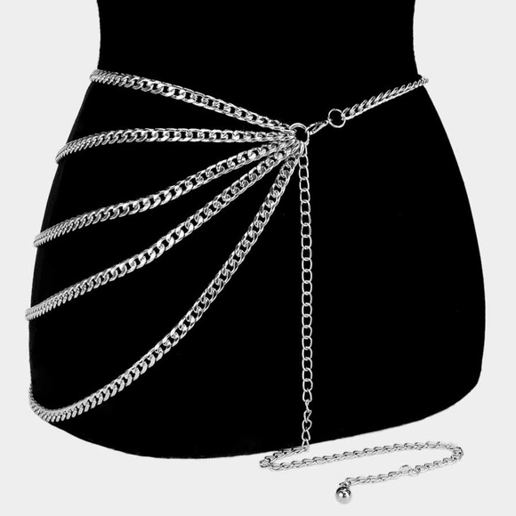 5 Layers Boho Curb Chain Belt - Picture 2 of 2